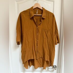 Free People Linen Gauze Blouse